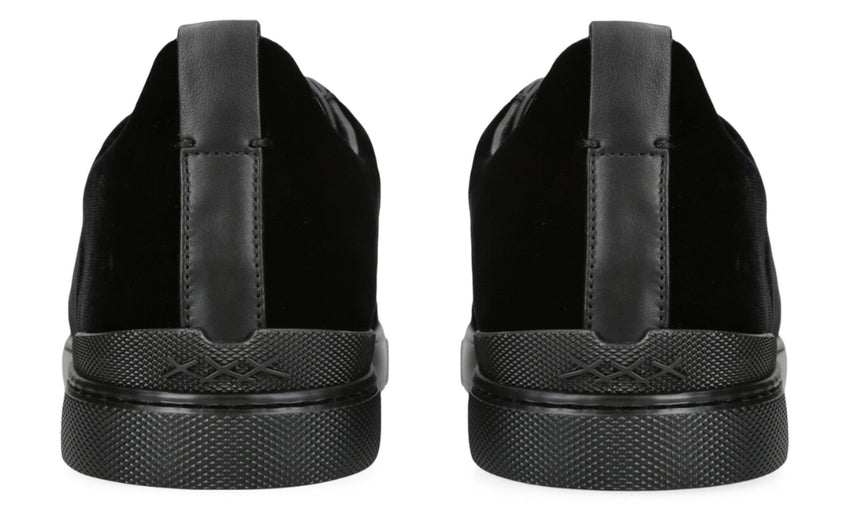 ZEGNA Velvet Triple Stitch Sneakers "Black"