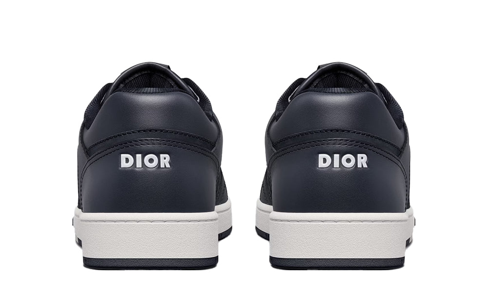 B27 Low-top Sneaker Navy Blue Smooth Calfskin And Cd Diamond Canvas