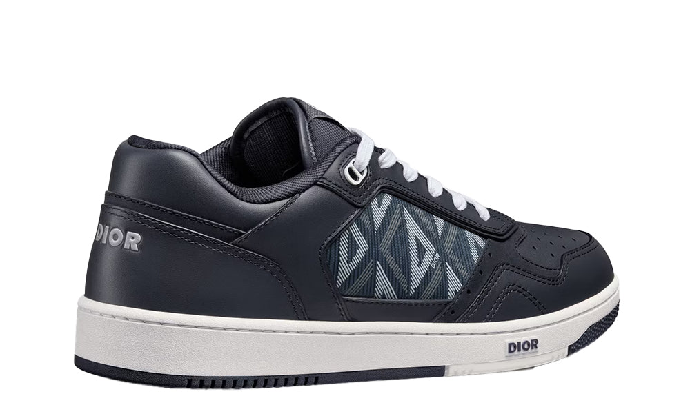 B27 Low-top Sneaker Navy Blue Smooth Calfskin And Cd Diamond Canvas