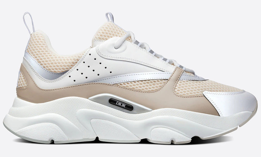 Dior B22 Cream Technical Mesh with Beige and White Smooth Calfskin